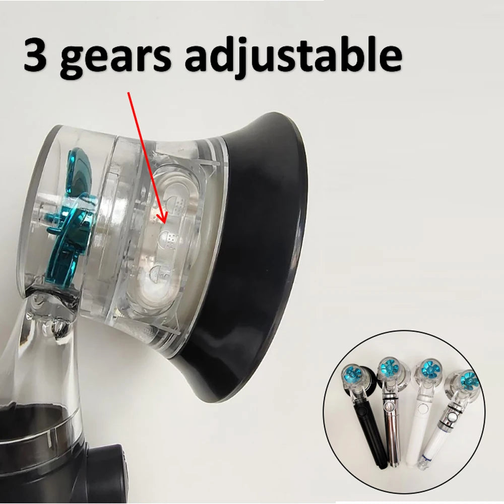 Turbo Shower Head with Filter – 3 Modes & Stop Button