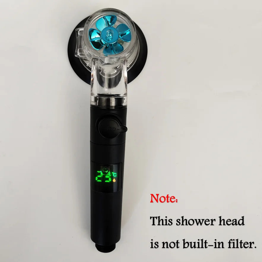 Turbo Shower Head with Filter – 3 Modes & Stop Button