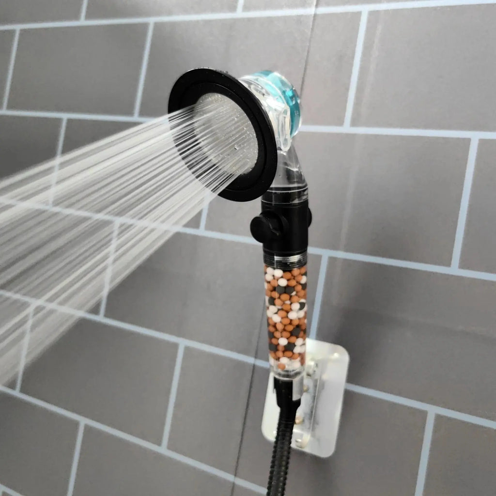Turbo Shower Head with Filter – 3 Modes & Stop Button