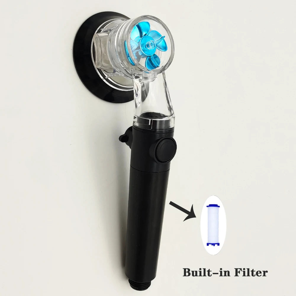 Turbo Shower Head with Filter – 3 Modes & Stop Button