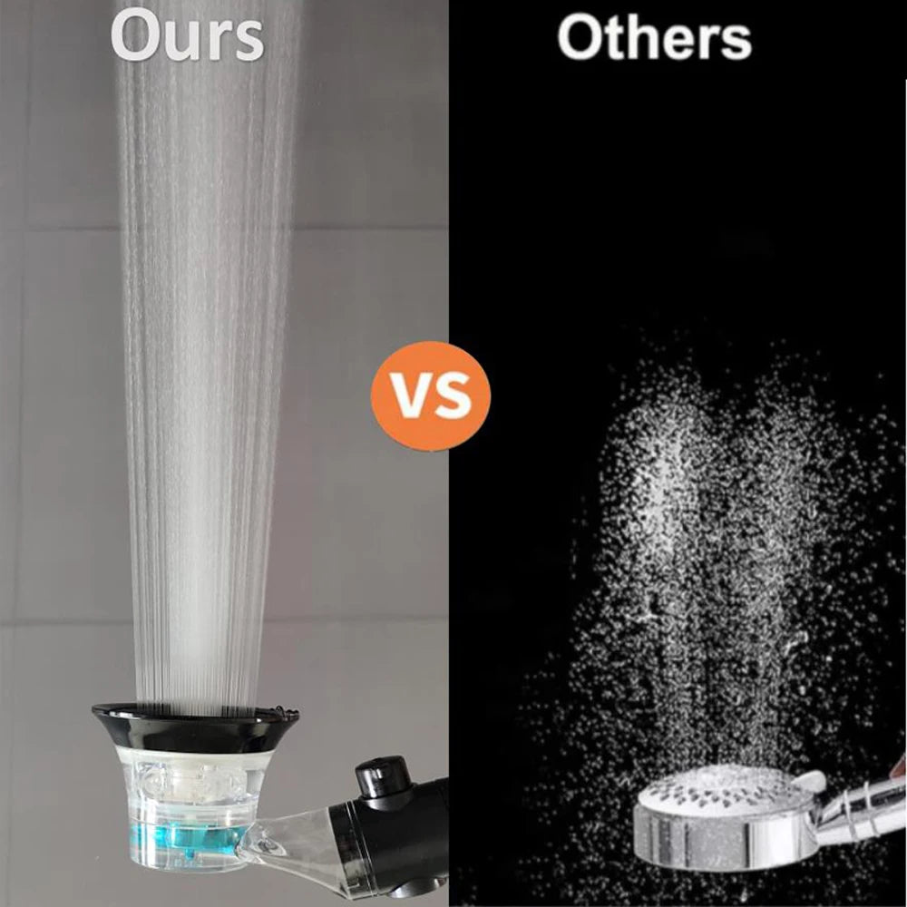 Turbo Shower Head with Filter – 3 Modes & Stop Button