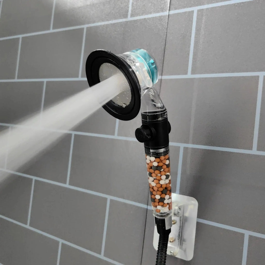 Turbo Shower Head with Filter – 3 Modes & Stop Button
