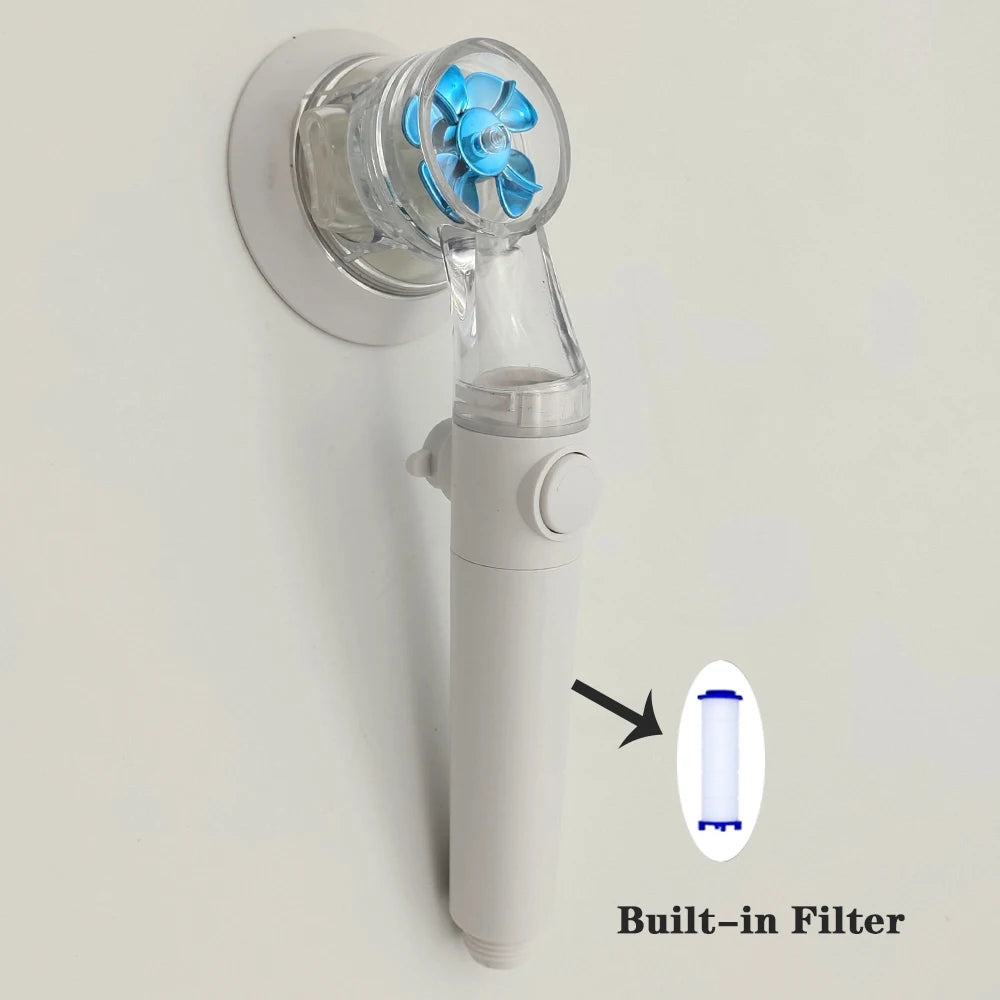 Turbo Shower Head with Filter – 3 Modes & Stop Button