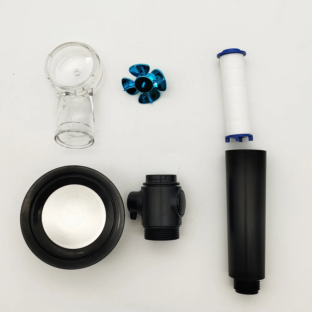 Turbo Shower Head with Filter – 3 Modes & Stop Button