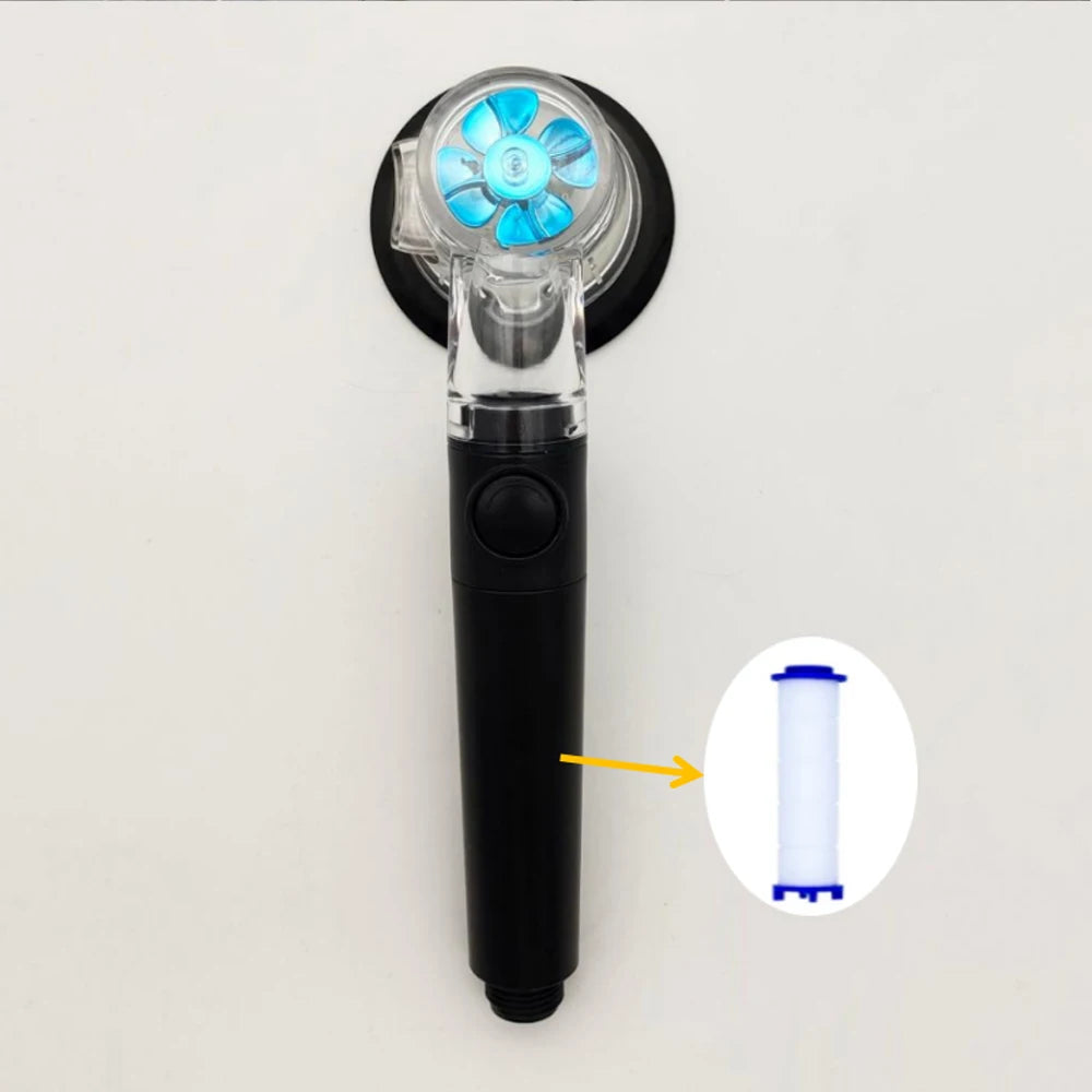 Turbo Shower Head with Filter – 3 Modes & Stop Button